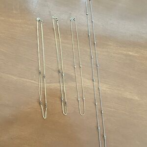 Freida Rothman single chain gold diamond by the yard 16” necklace